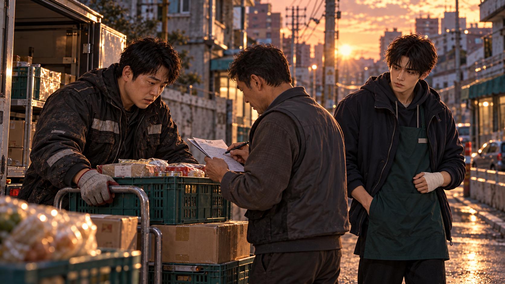 21화 한 건의 감독 운반 장면을 그린 AI 삽화